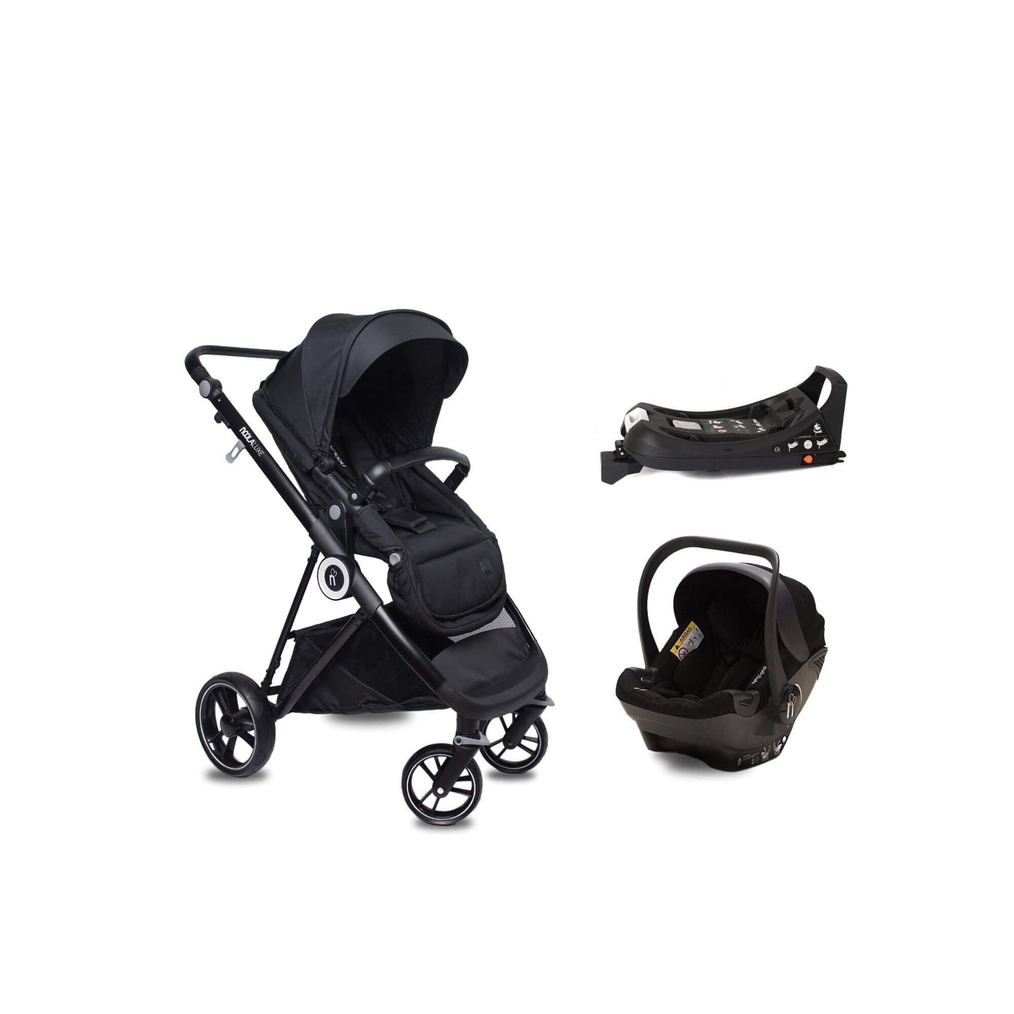 noola luxe 4in1 baby stroller midnight black