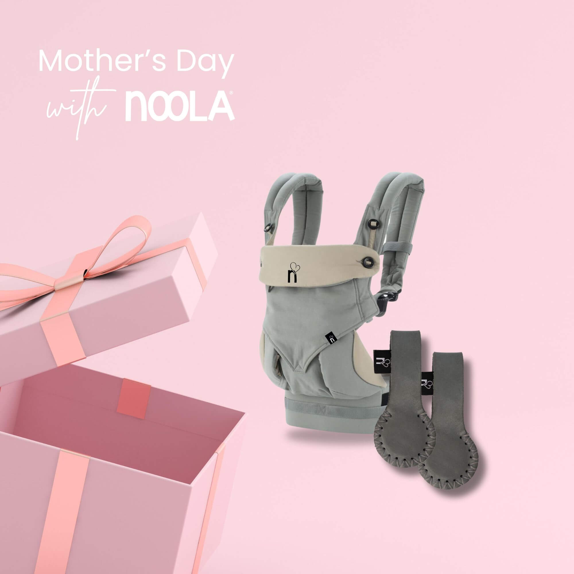 noola mothersday gift box bundle closer2you baby carrier grey with stella clips grey