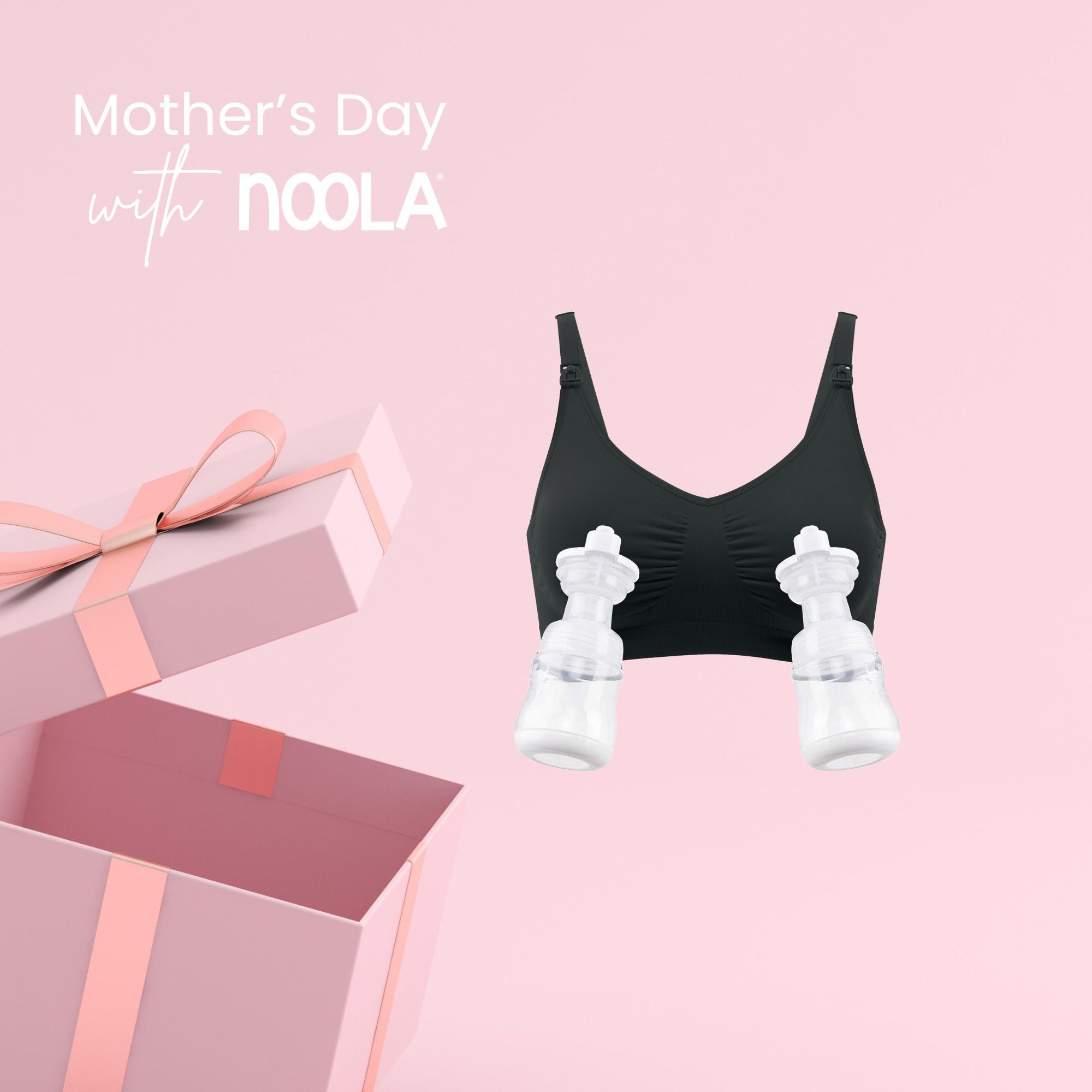 noola deluxe hands free breast pump bra black