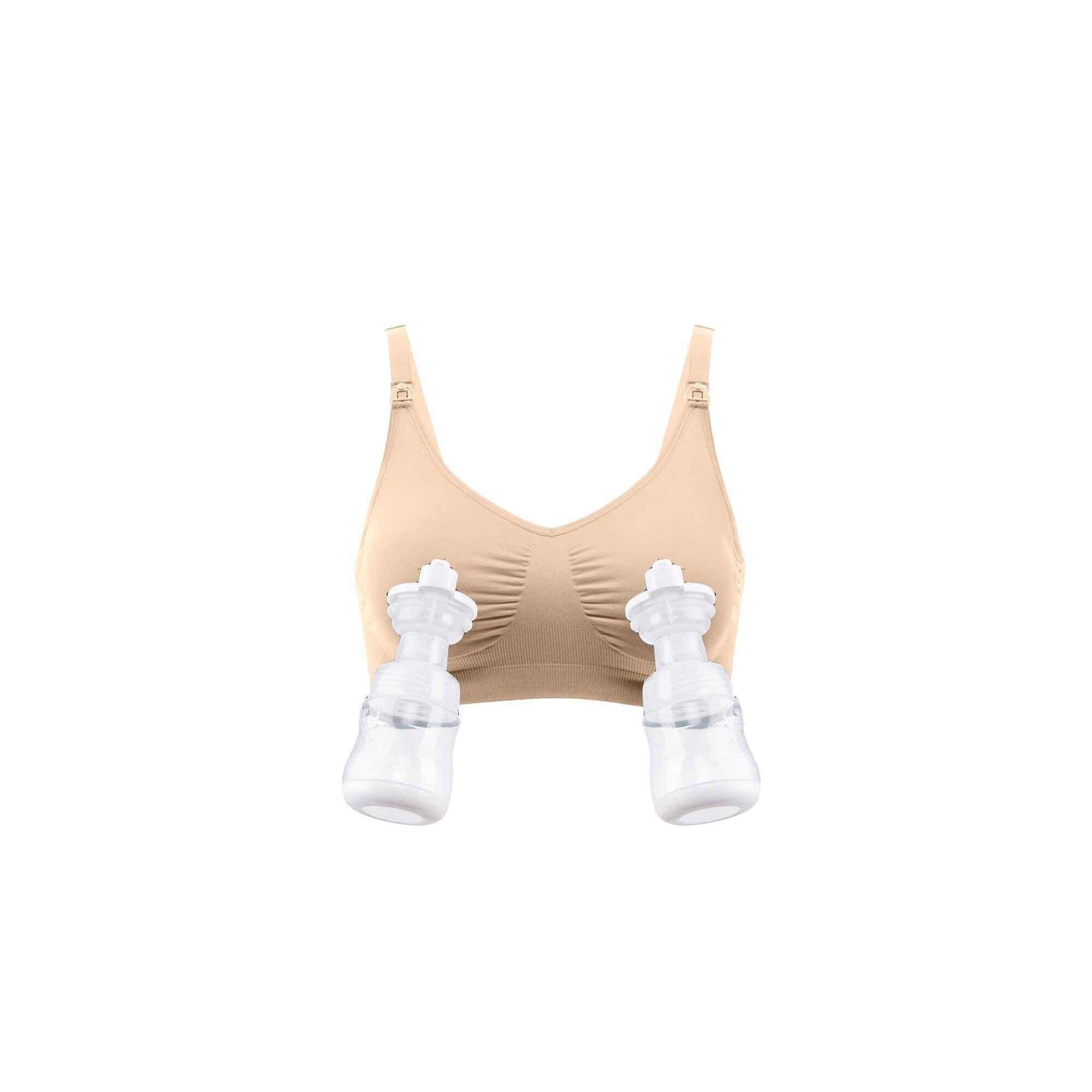 noola deluxe hands free breast pump bra nude