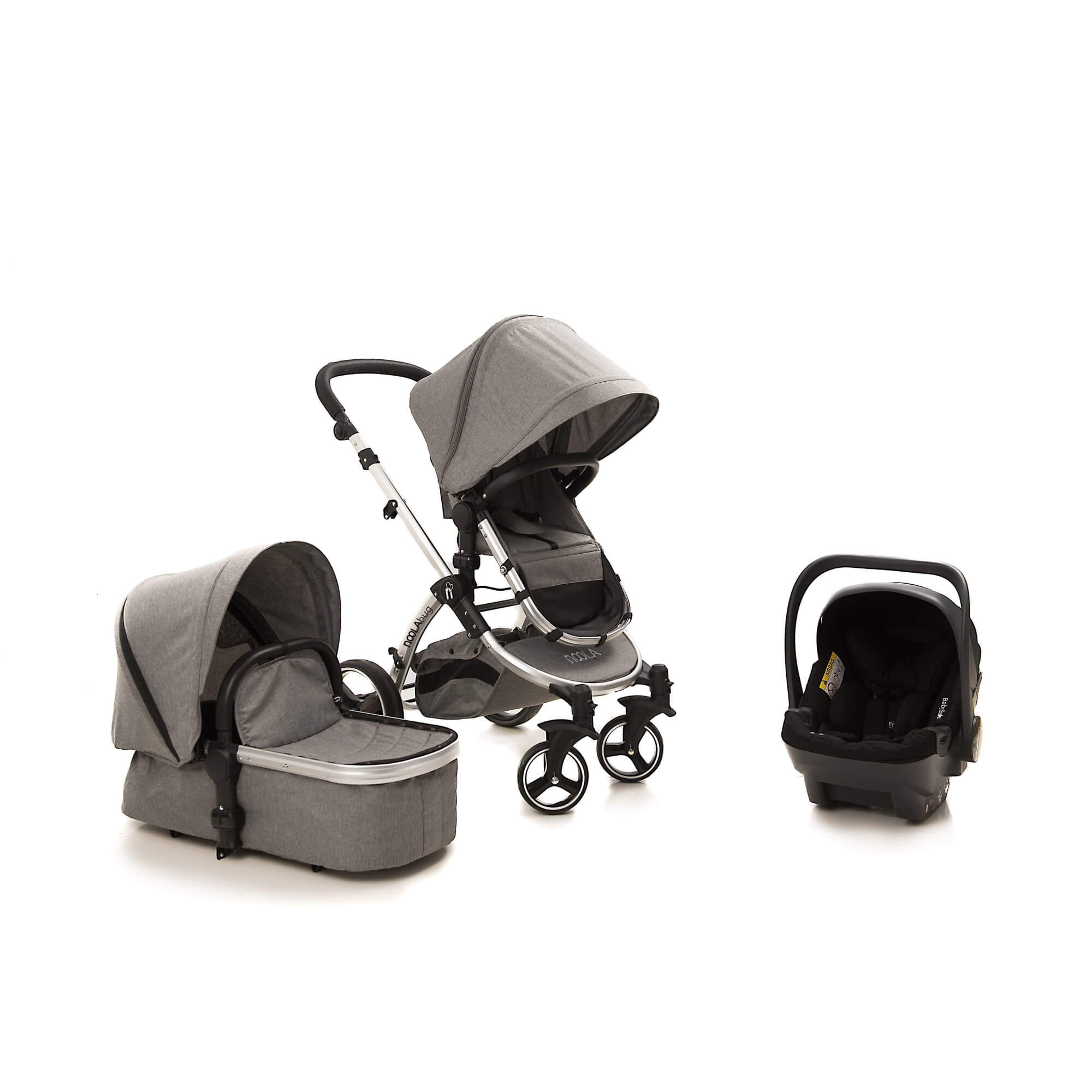 noola the bug 3in1 travel system with isize lunar grey 100 linen material baby stroller