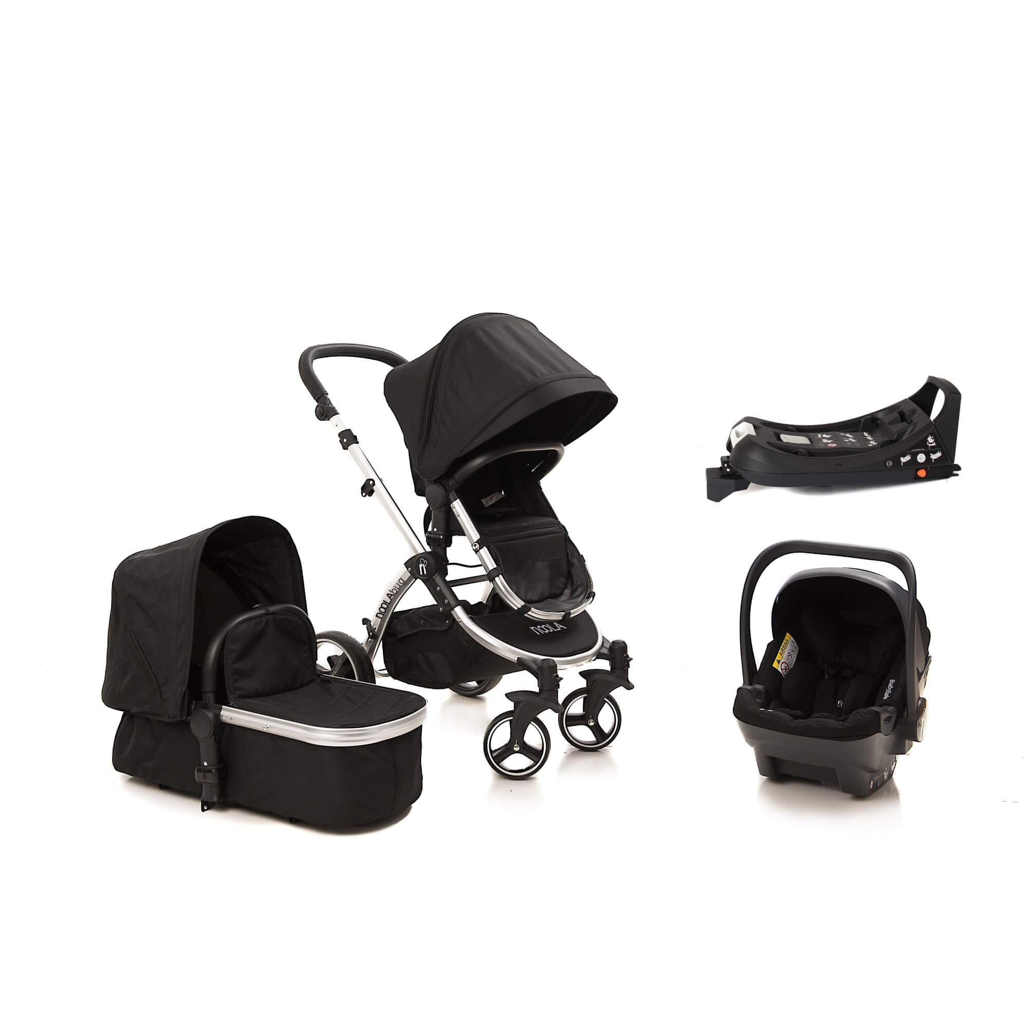 noola the bug 4in1 travel system with isize car seat isofix base midnight black baby stroller