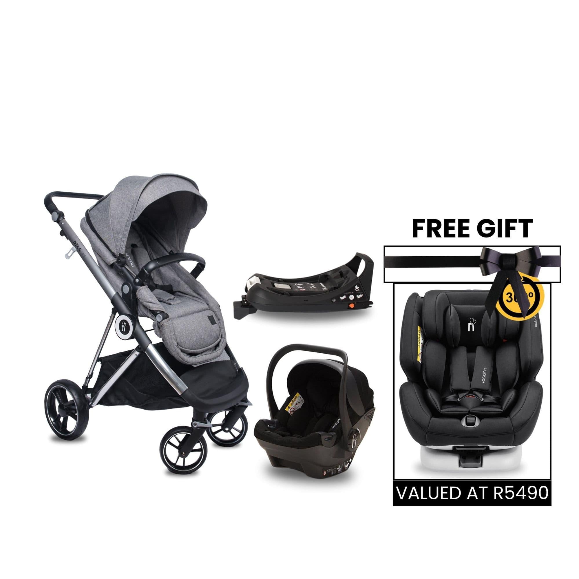 noola luxe baby stroller lunar grey free one360 car seat noola luxe 5in1 baby stroller lunar grey #SELECT THE COLOUR OF YOUR ONE360_ONE360 | MIDNIGHT BLACK