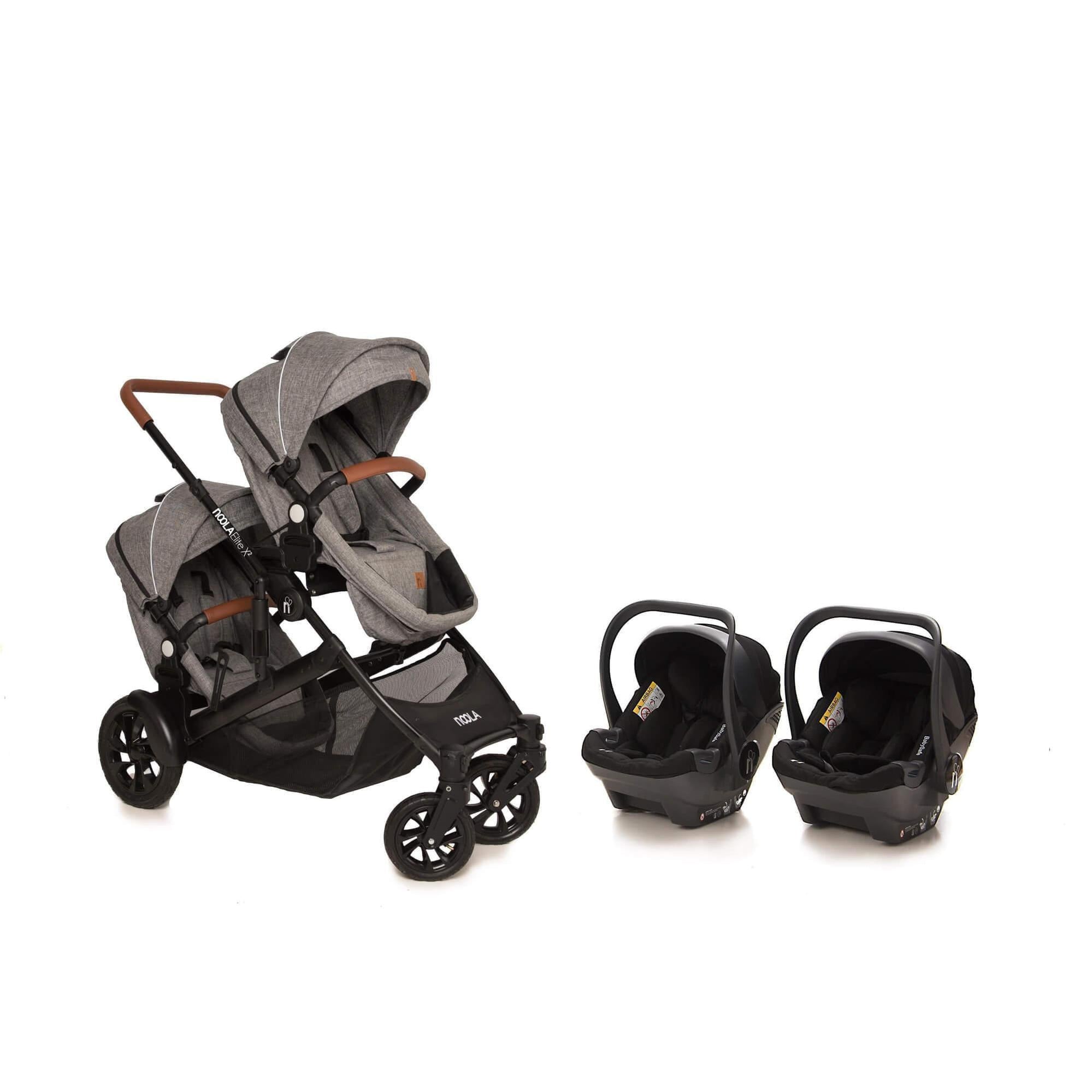 noola elitex2 4in1 twin travel system lunar grey baby stroller