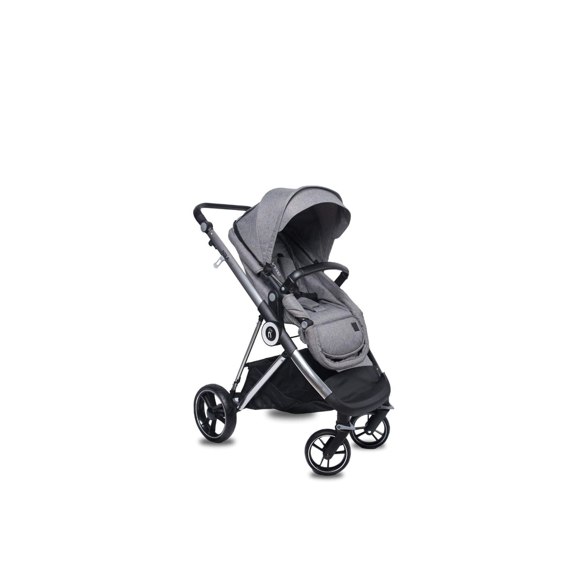 noola luxe 2in1 baby stroller lunar grey