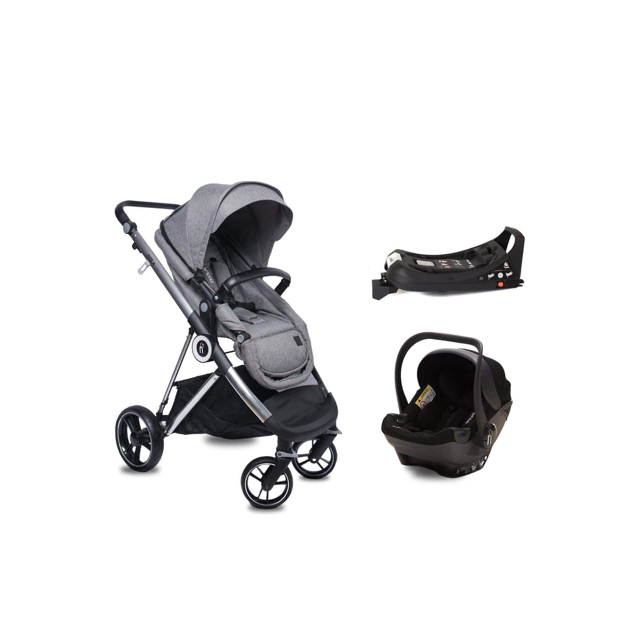 noola luxe 4in1 baby stroller lunar grey
