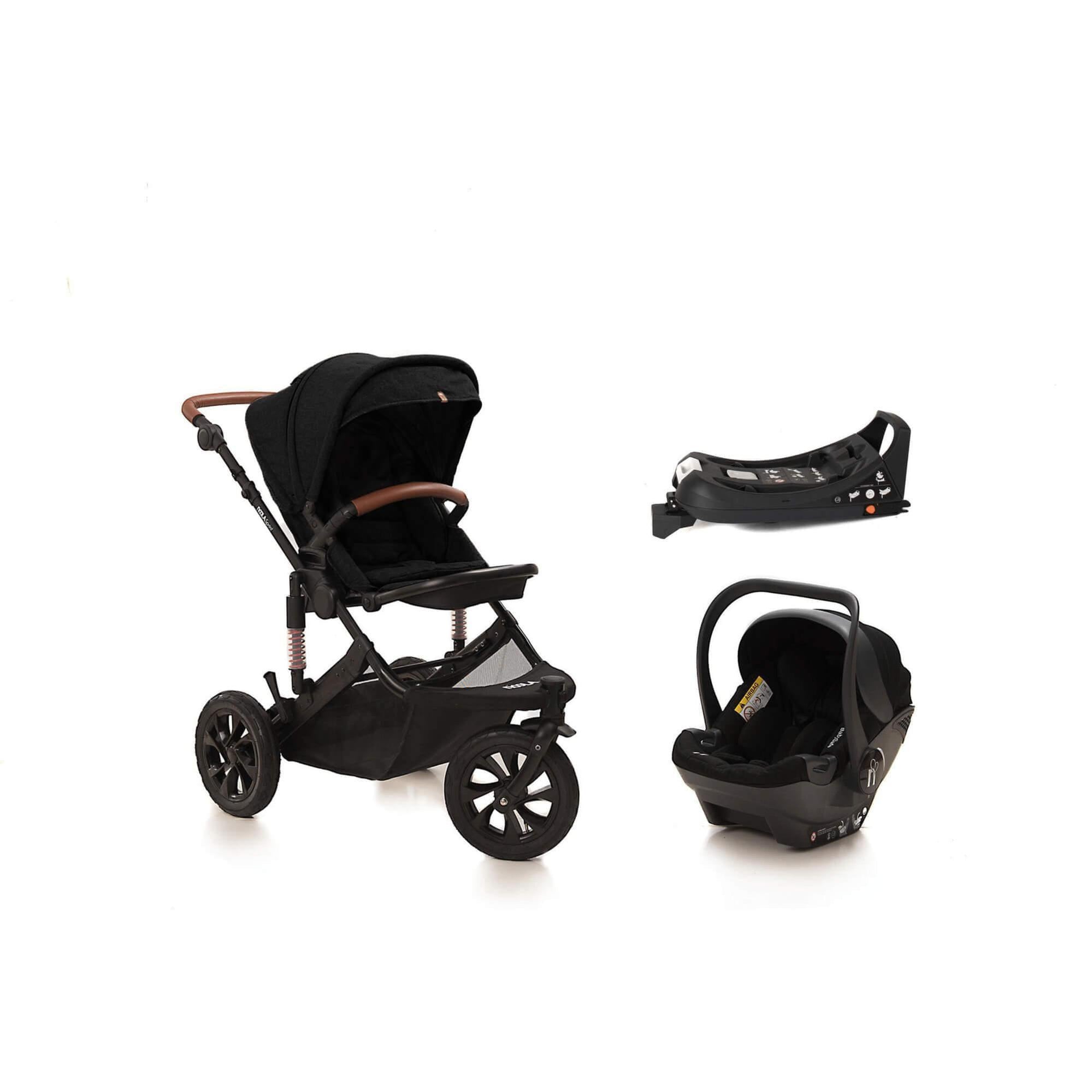 noola sprint 4in1 travel system with isofix midnight black baby stroller