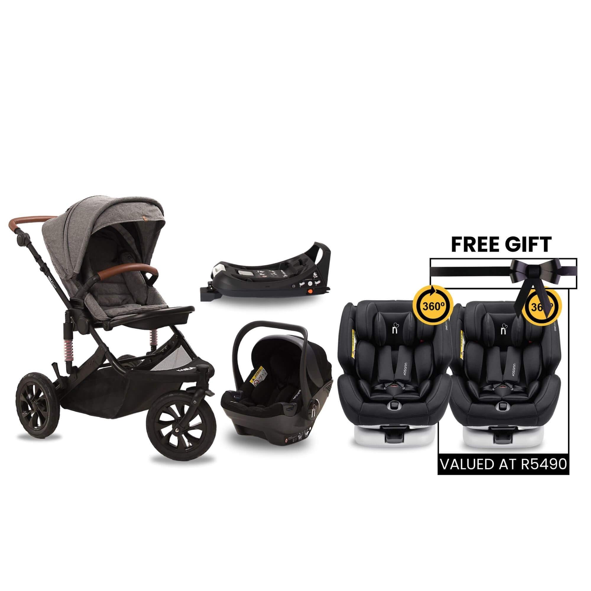 noola sprint 5in1 lunar grey travel system baby stroller #SELECT THE COLOUR OF YOUR ONE360_ONE360 | MIDNIGHT BLACK