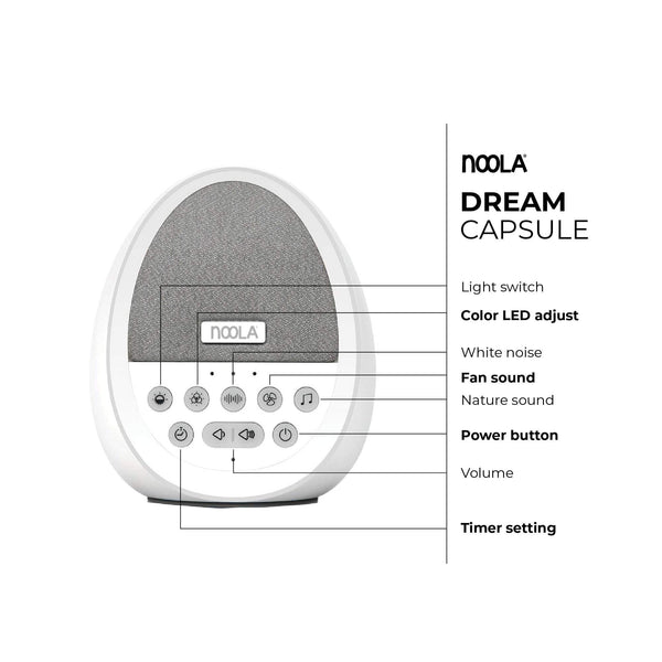 noola baby Dream Capsule | White Noise Machine & Night Light Soothing Capsule