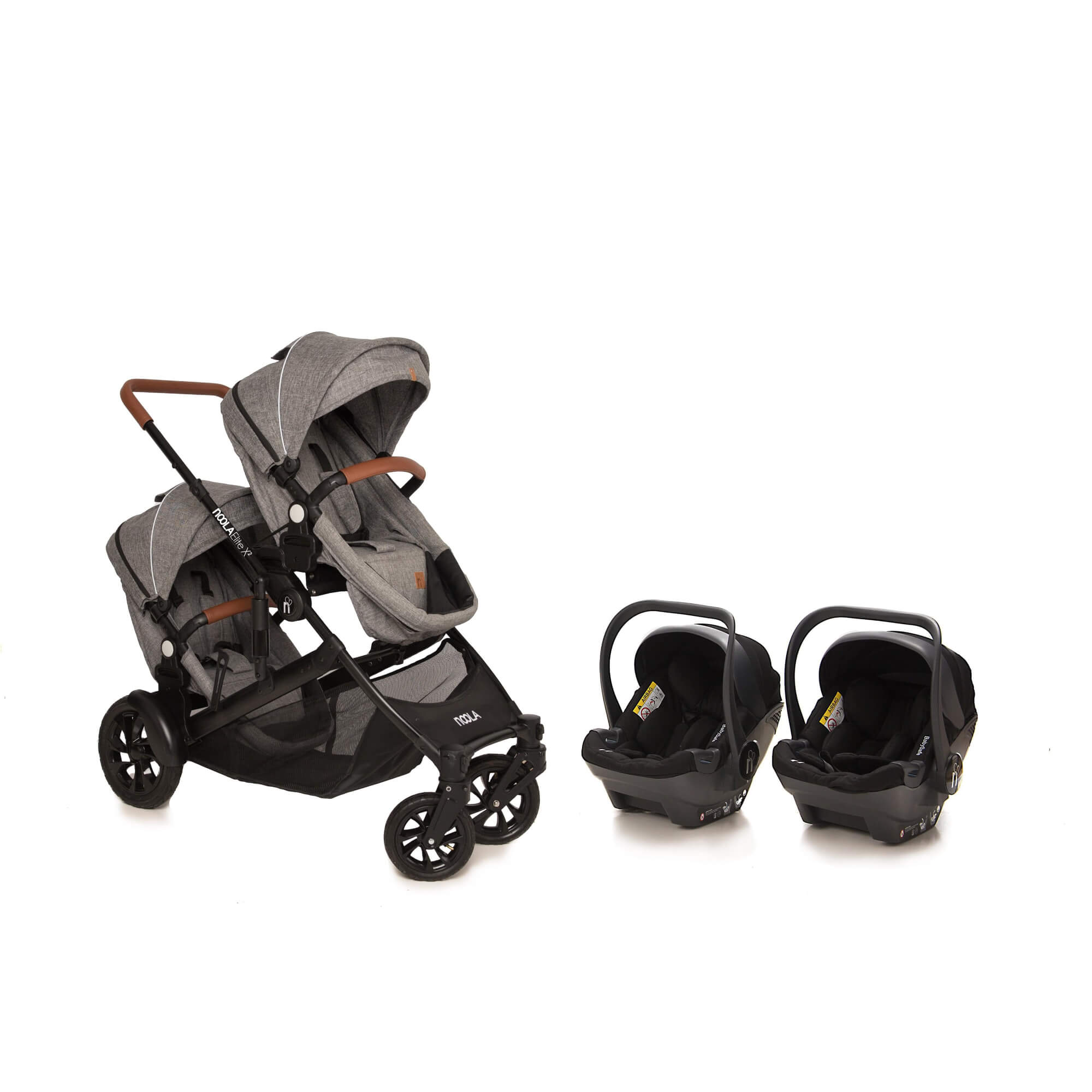 noola elitex2 6in1 twin travel system lunar grey baby stroller