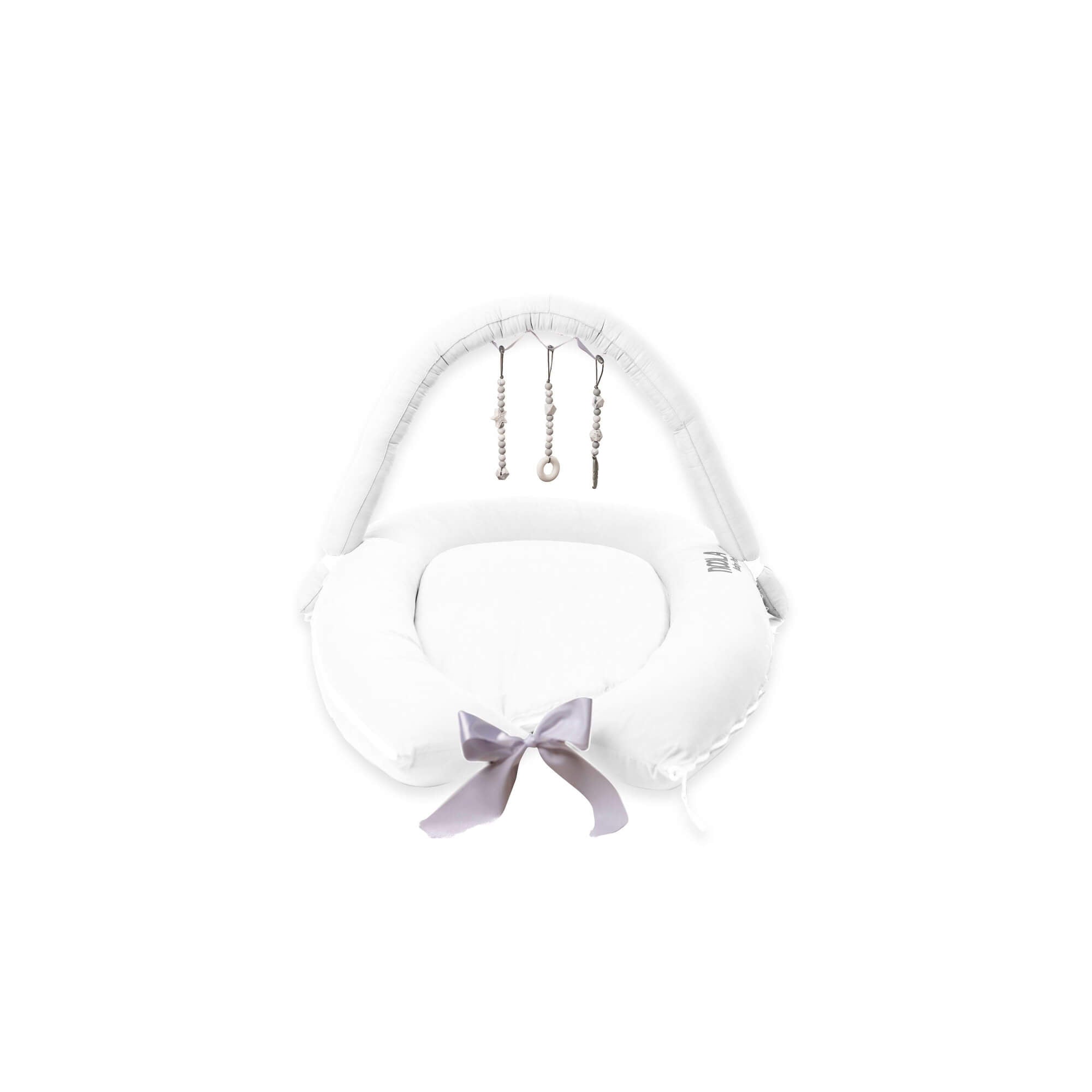noola premium maxi noola babypod silver 0 18months nursing pillow #BabyPod Options_BabyPod with bar & grey teething beads