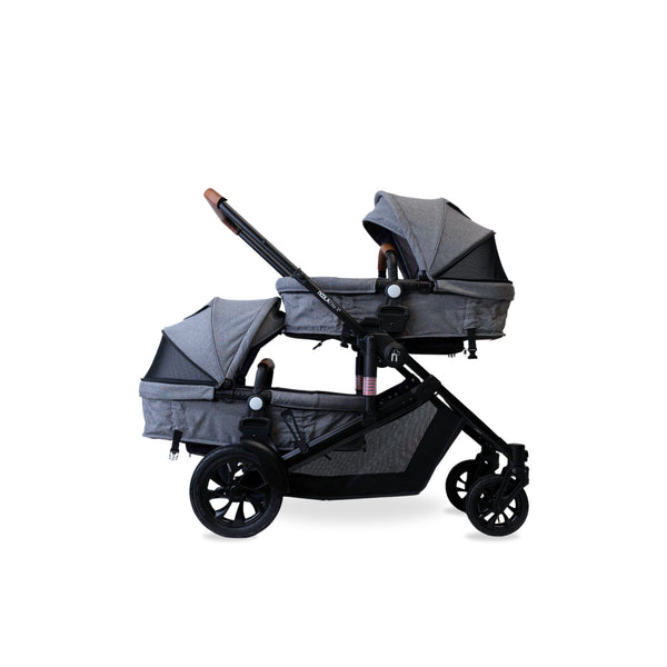 noola-The EliteX2 6in1 Twin Travel System + 2x ONE360 Gifts-Travel System-STROLLER | LUNAR GREY-ONE360 | LUNAR GREY-