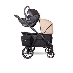 noola-The Rover Wagon Stroller with iSize Car Seat-Stroller-NATURAL BEIGE-NO-